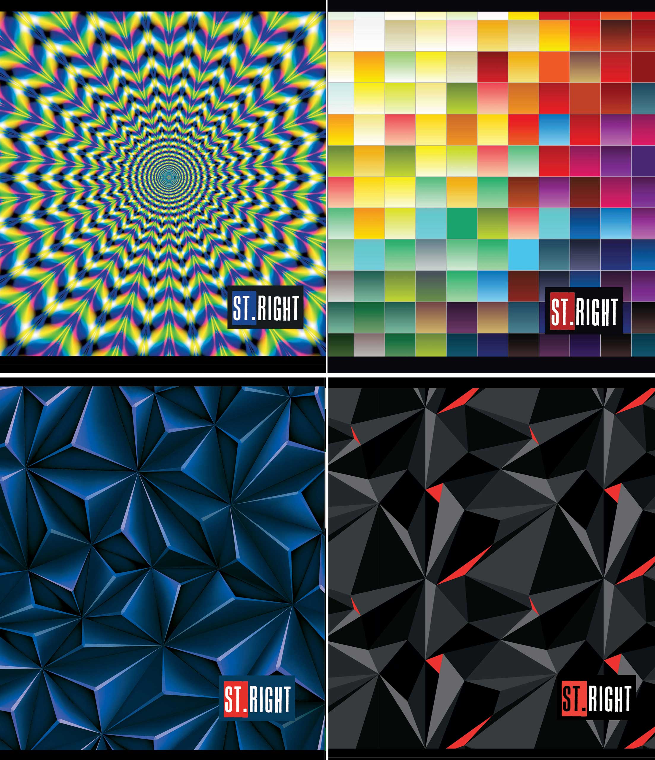 Kaustik A5/24l ruut „Graafika“ 4 motiivi 70g, Unipap /25