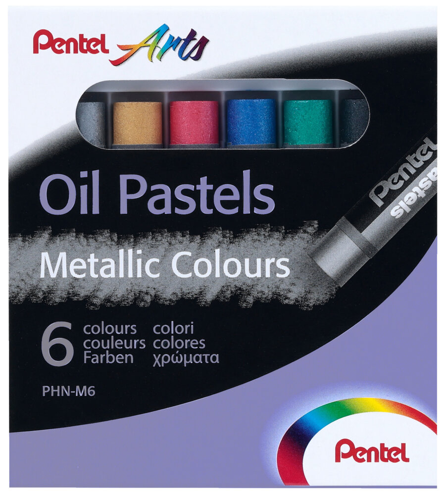 Õlipastellid METALLIC 6 värvi Arts, Pentel /12/144