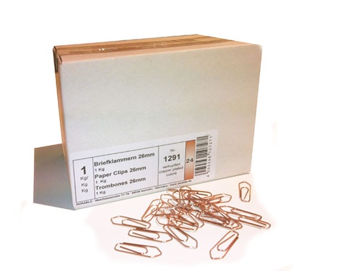 Kirjaklamber 26mm, vask 1kg, Durable