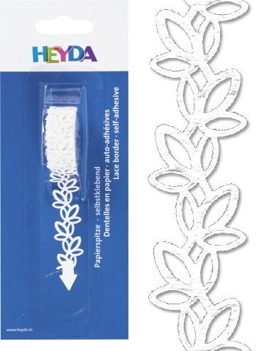 Paberpits 14mm/2m Lehed, iseliimuv, valge, Heyda /5