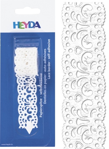 Paberpits 24mm/2m Filigraan, iseliimuv, valge, Heyda/5