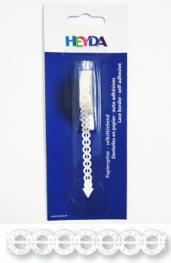 Paberpits 8mm/2m Ringid, iseliimuv, valge, Heyda /5