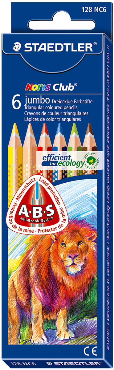 Värvipliiatsid 6 värvi NC triplus Jumbo, Staedtler/10