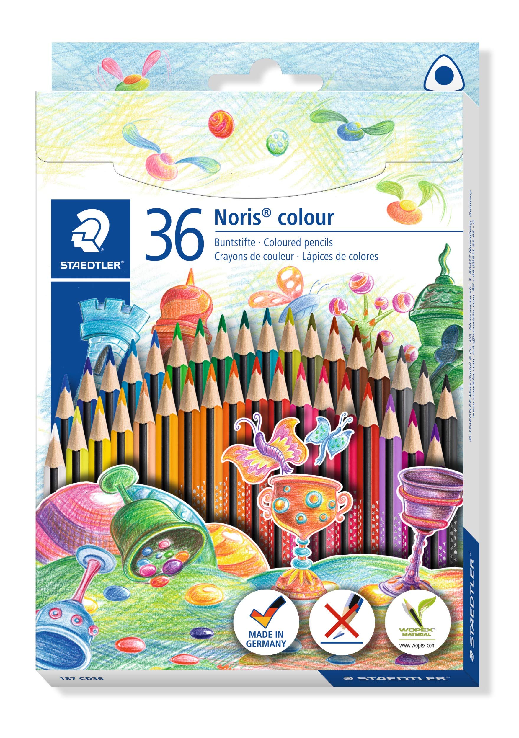 Värvipliiatsid 36 värvi Wopex Noris Coloring kolmetahulised, Staedtler /5