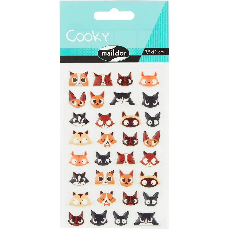 Kleebis Cooky ''Kasside näod'' 7,5x12cm Decopatch/10