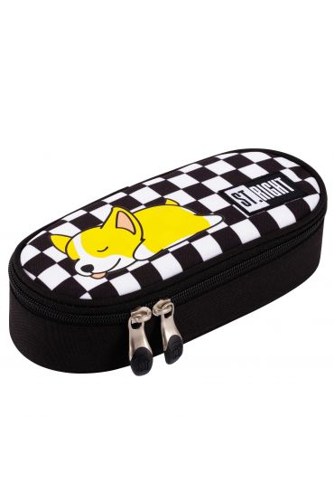 Round pencil case with flap PC-01 SLEEPY CORGI mkmo