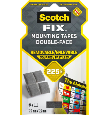 Kinnituspadjad Scotch 108E 12,7x12,7mm vaht, eemaldatav 64tk/p (valikust väljas)