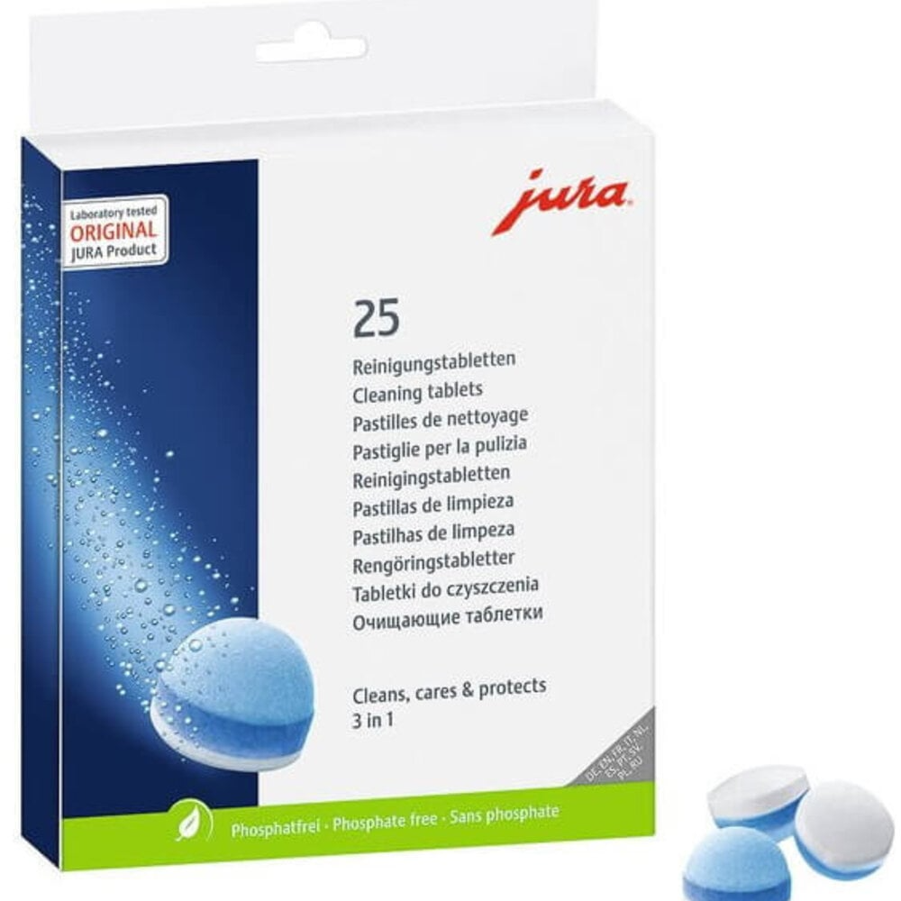 Kohvimasina puhastustabletid Jura 3-faasilised 25tk/pk