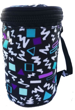 Pinal Explore ''Sinine, valge ja lilla muster mustal taustal'' pop-up, ümar