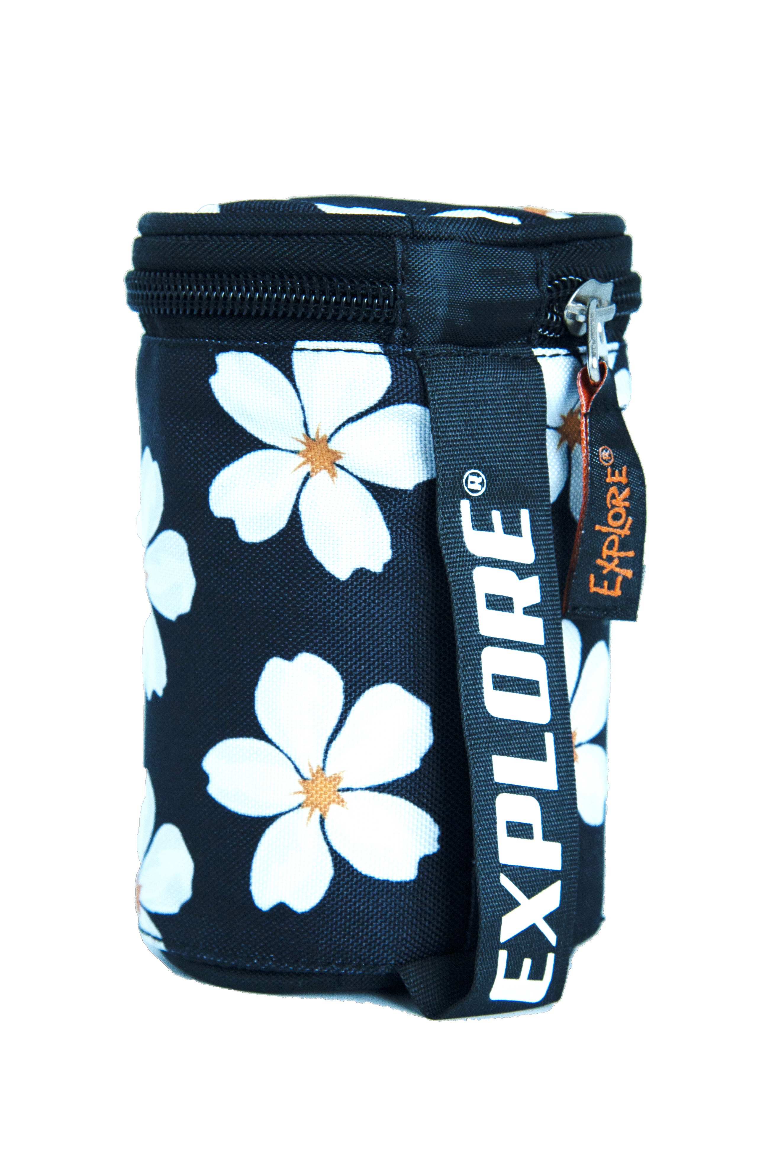 Pinal Explore ''Valged lootusõied mustal taustal'' pop-up, ümar