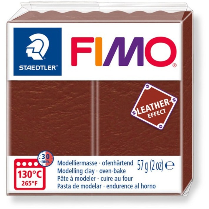 Polümeersavi Effect Leather 57g pähkel, Fimo /6