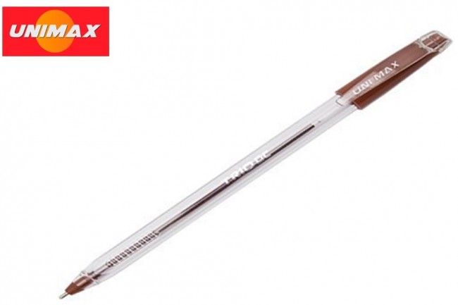 Pastapliiats Unimax Trio DC,läbipaistev korpus korgiga, 0,7mm punane/50