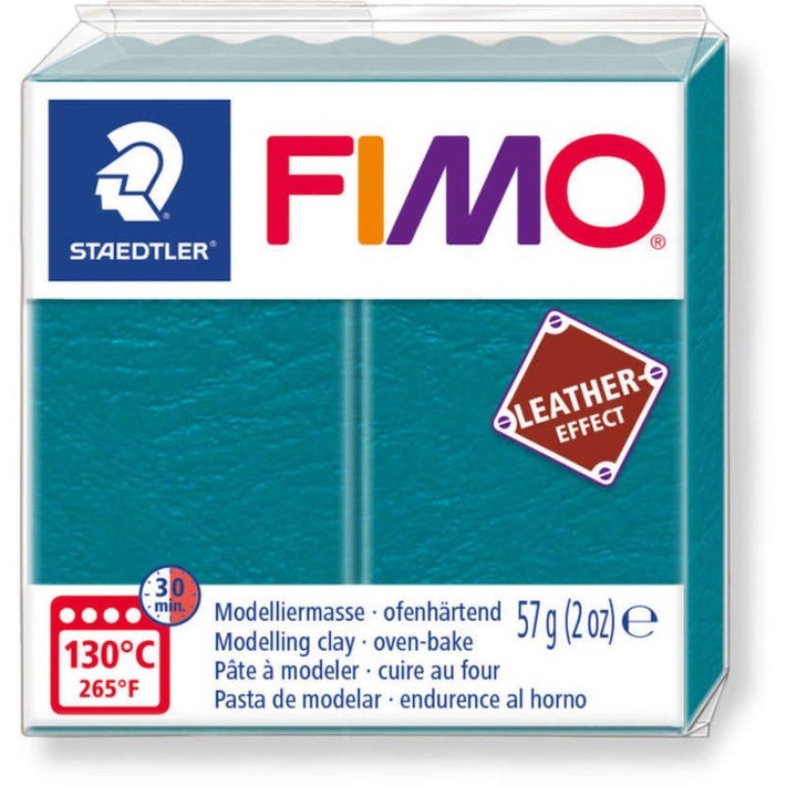 Polümeersavi Effect Leather 57g laguun, Fimo /6