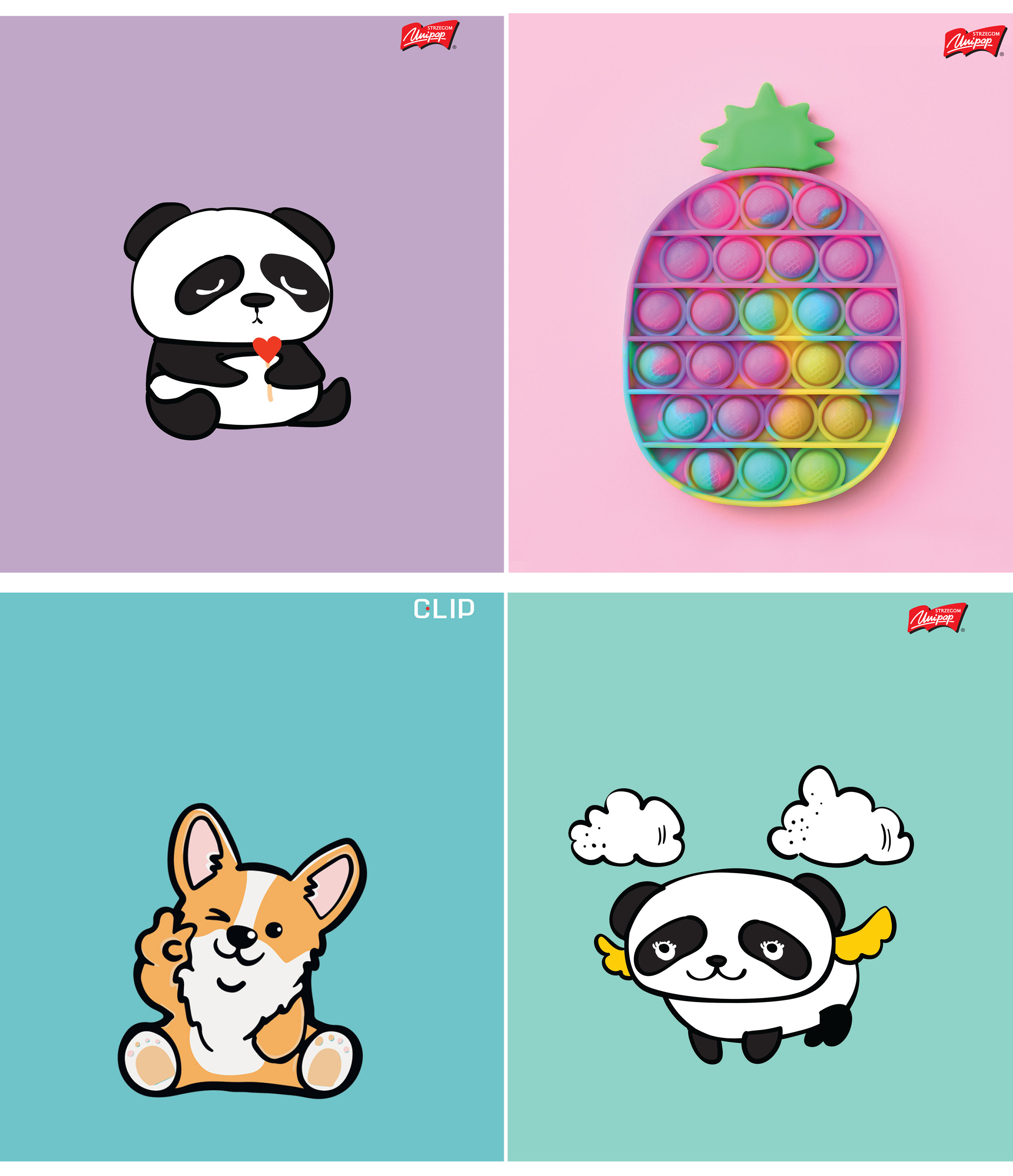 Vihik A5/12l abijoonega „Armsad loomad“ 4 motiivi 70g, Unipap /25