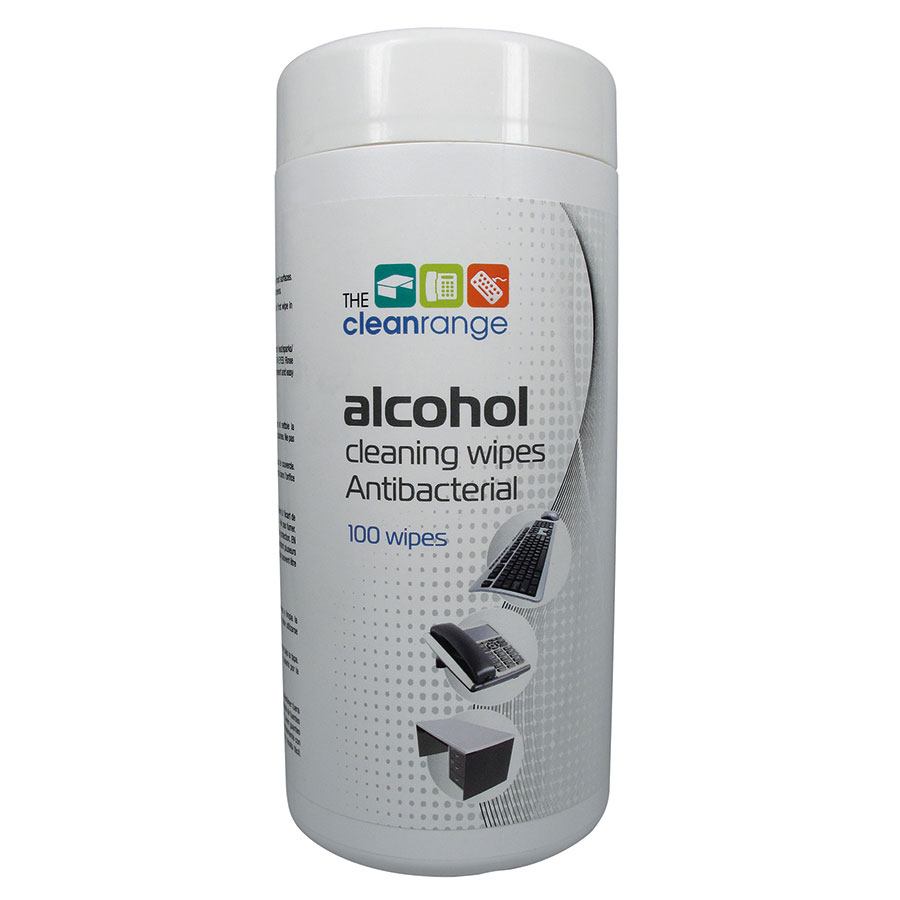 Puhastuslapid Cleanrange pindade desinfitseerimiseks, antibakteriaalsed 70% alkoholiga, niisked 100tk/pk /12