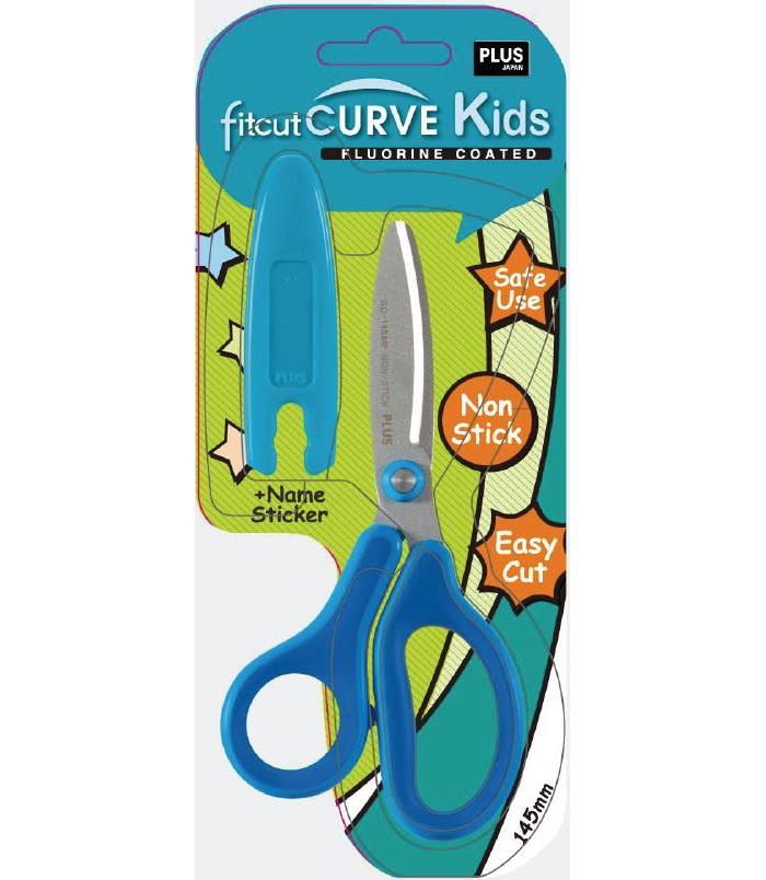 Käärid lastele 14,5cm Fluoriin-kaetud Fitcut teradega tömp ots, sinine, Plus /12