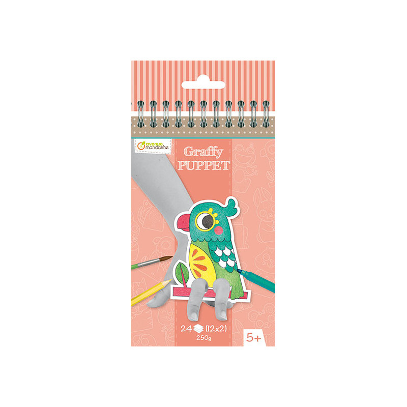 Värviraamat-näpunukud 10x13cm 24l ''Koduloomad'' 250g, Avenue Mandarine /5