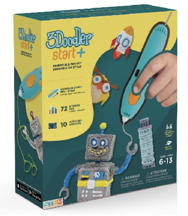 3D-pliiatsi Start+ Essential stardikomplekt kinkekarbis +72 täiteplastiku pulka, 3Doodler