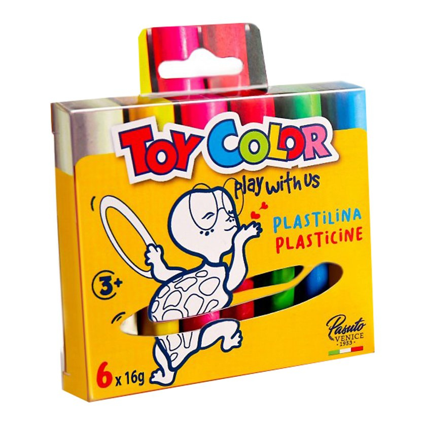 Plastiliin 6 värvi x 16g "Play with us" 3+, Toy Color /24