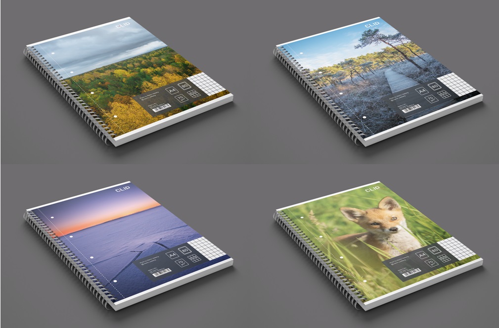 Spiraalkaustik A4/80l ruut „Olge head ja minge metsa!“ 4 motiivi, Clip