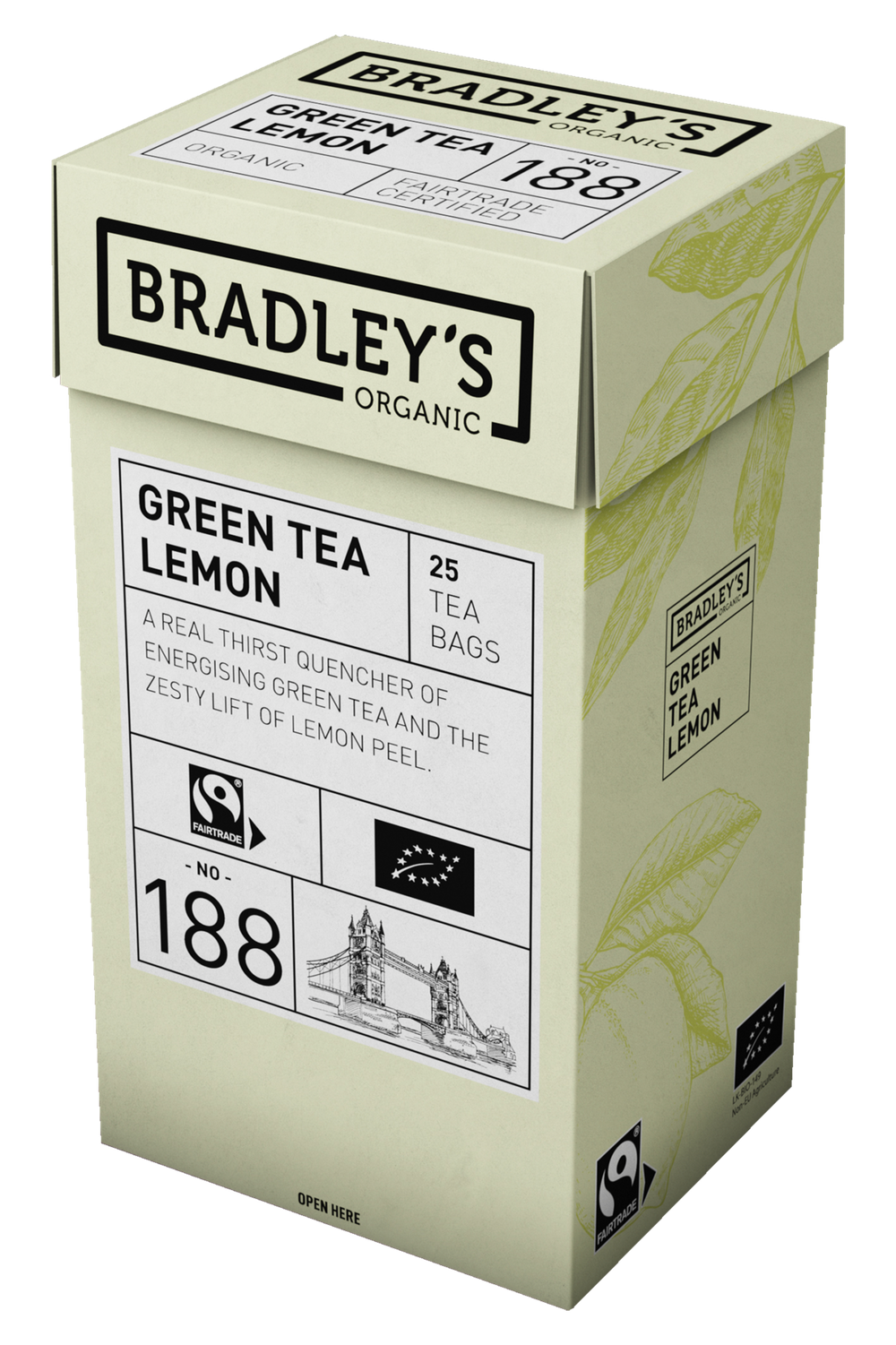 Tee Bradley`s Organic 188 Green Lemon tea ümbrikus 25tkp /4