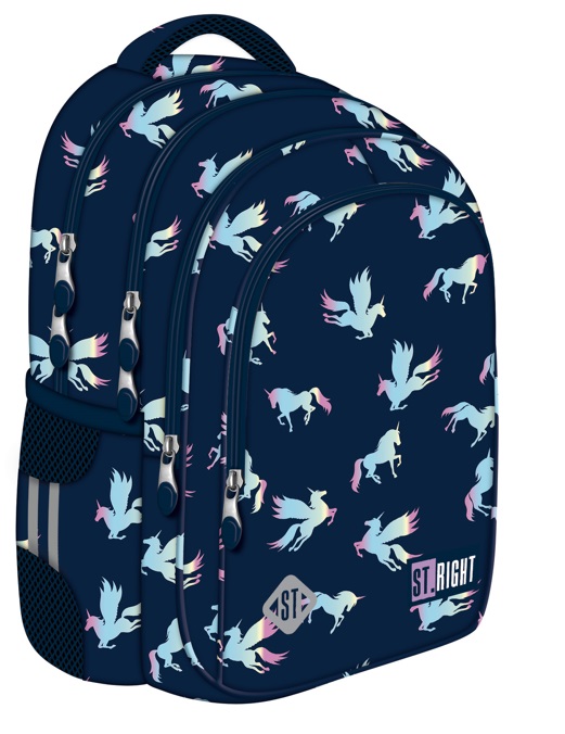 Seljakott 17" "Holo ükssarv" ergonoomilise ventileeruvast materjalist seljatoestusega, St.Right