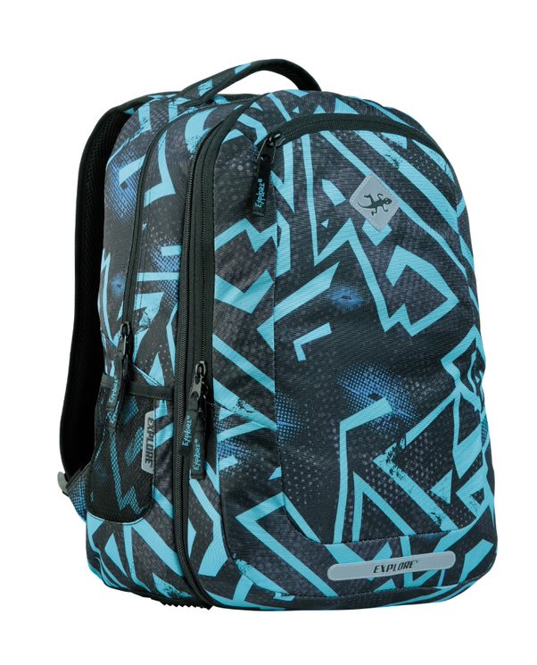 Seljakott Explore 2-ühes Viki, sinine/must geomeetria /6