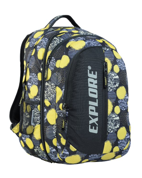 Seljakott Explore 2-ühes Max kollased mullid hallil taustal /6