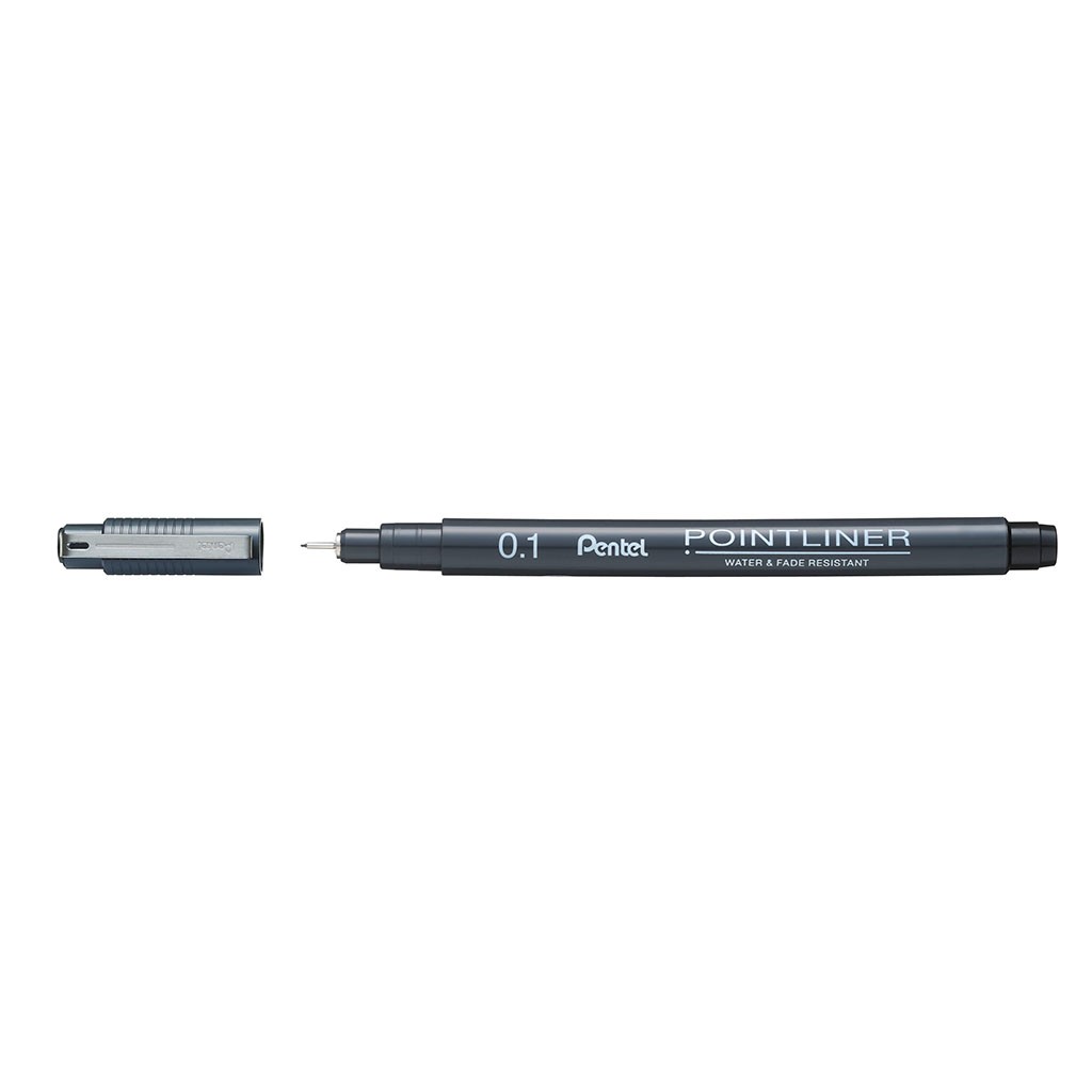 Tindipliiats Pointliner 0,1mm must, Pentel /12
