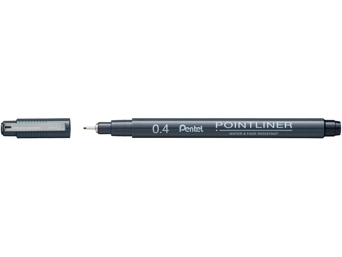 Tindipliiats Pointliner 0,4mm must, Pentel /12