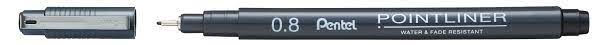 Tindipliiats Pointliner 0,8mm must, Pentel /12