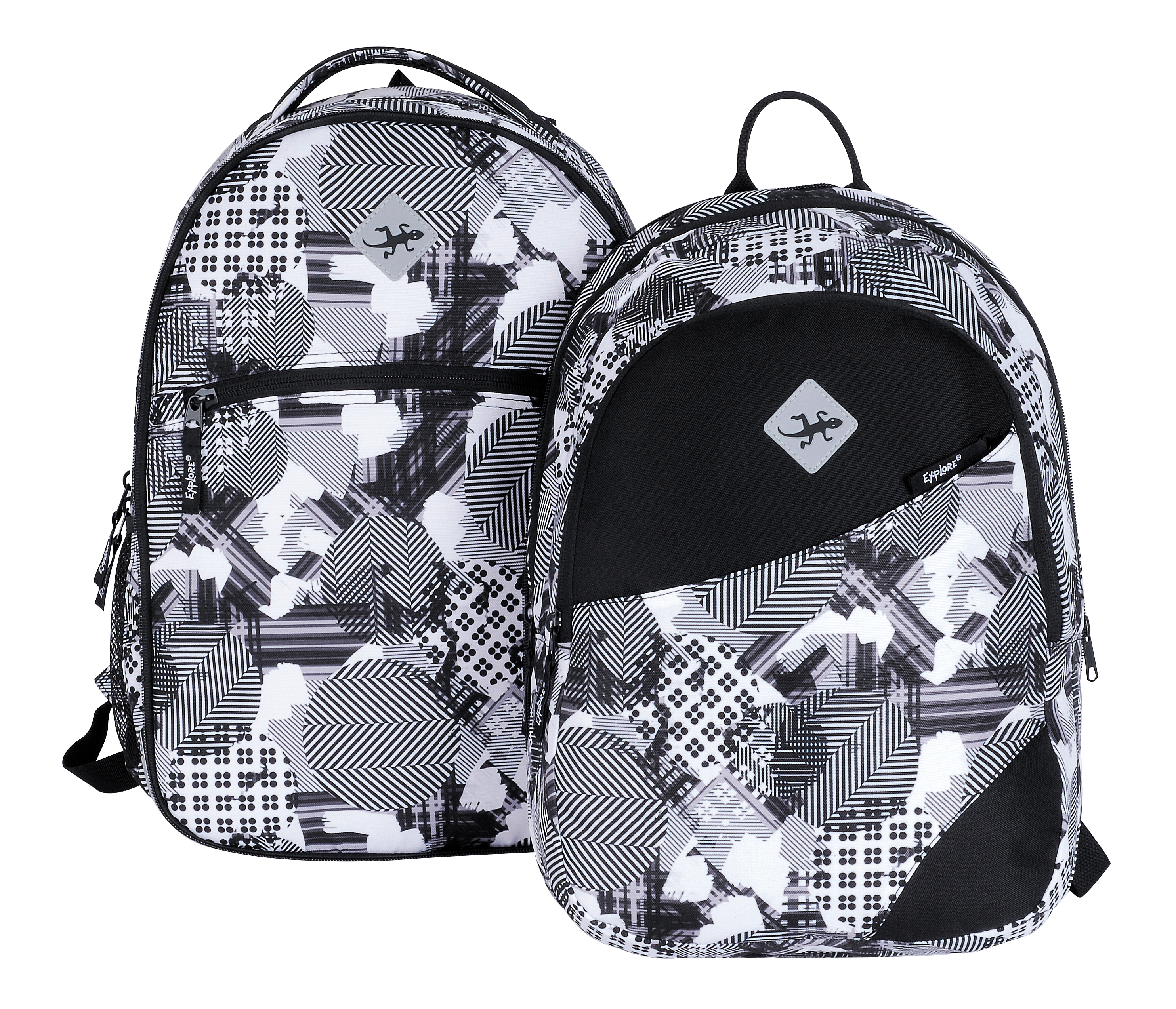 Seljakott Explore 2-ühes Daniel "Hallid ja valged kujundid"