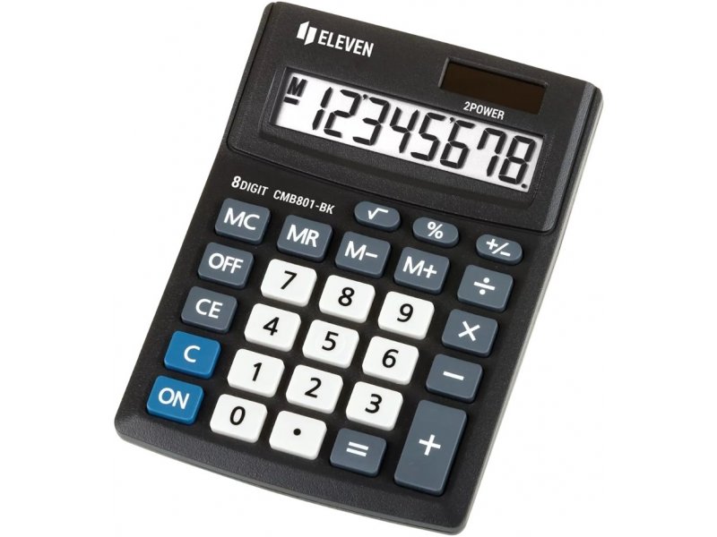 Kalkulaator Eleven CMB801-BK, 137x102x31mm lauale, must  20/120