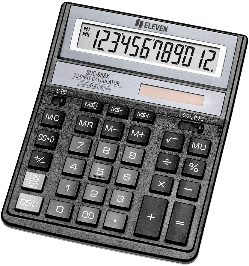 Kalkulaator Eleven SDC-888X BK,203x158x31mm, lauale must RP  20/40