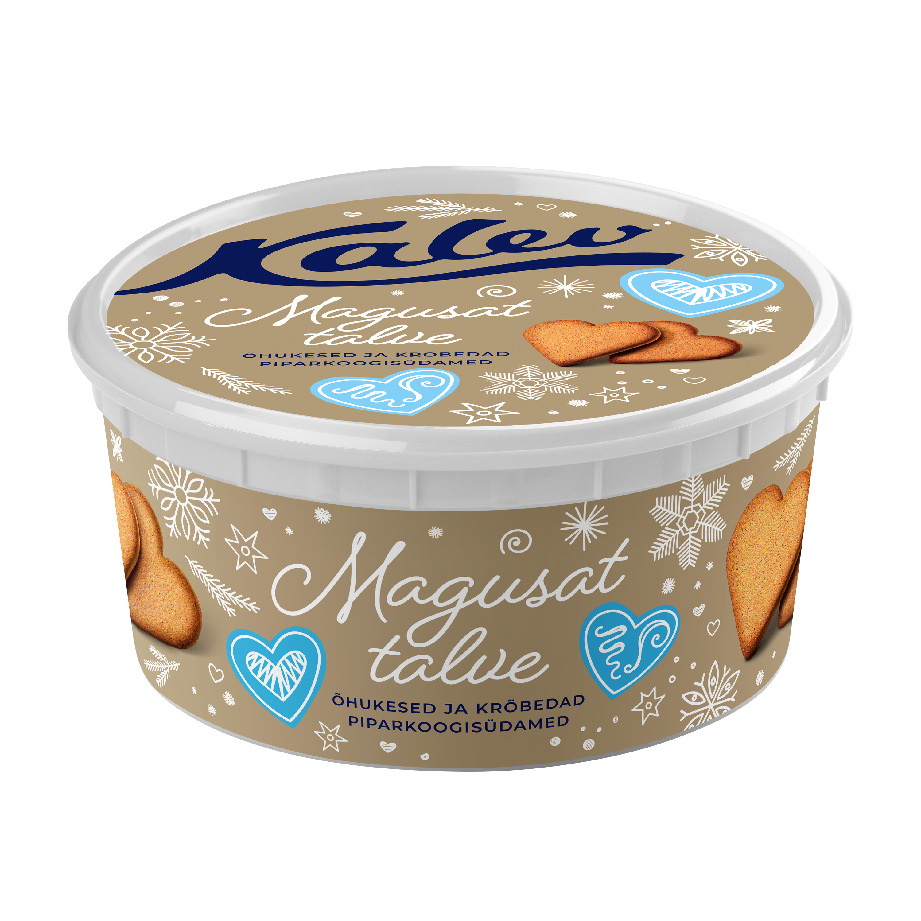 Piparkoogid südamed 300gr ümmarguses karbis, Kalev/12