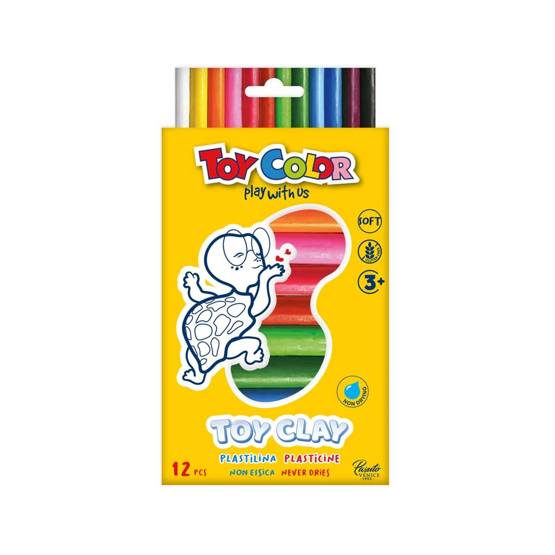 Plastiliin 12 värvi 200g "Play with us" 3+, Toy Color /24