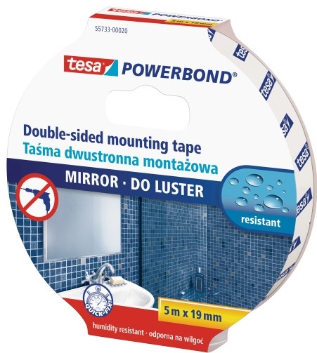 2-poolne vahtteip 19mmx5m 55733-00020-04 tugev ja niiskuskindel, Tesa /10