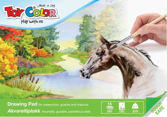 Akvarelliplokk A4 215g (AS15) 15lehte, Toy Color /10