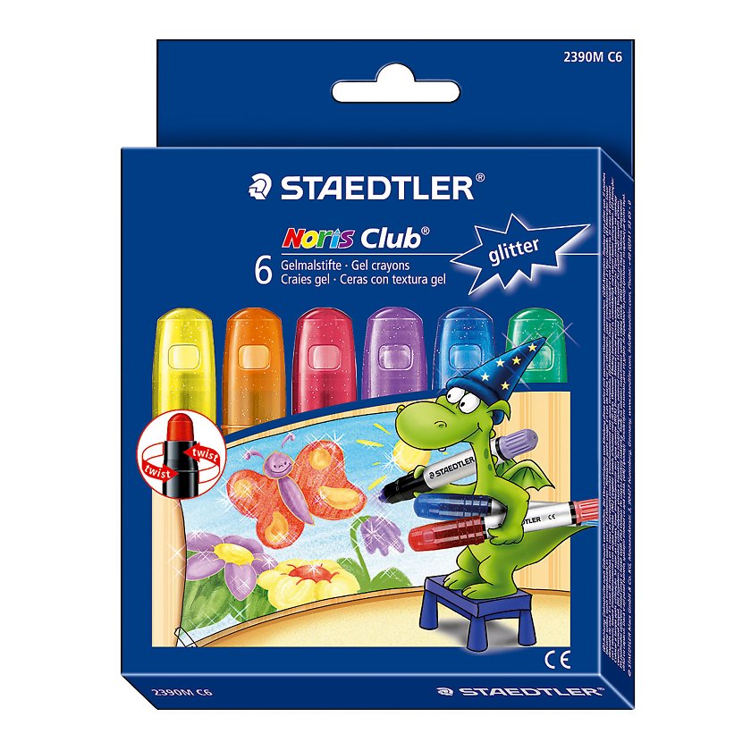 Geelkriit NC Glitter värvid 6tk/pk, keeratav südamik, Staedtler/5
