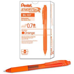 Geelpliiats lülitiga EnerGel X 0,7mm oranž Pentel/12
