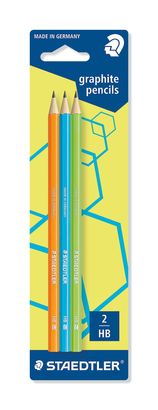 Harilik pliiats HB Wopex neoonroheline, -oranž ja -sinine, Staedtler /10