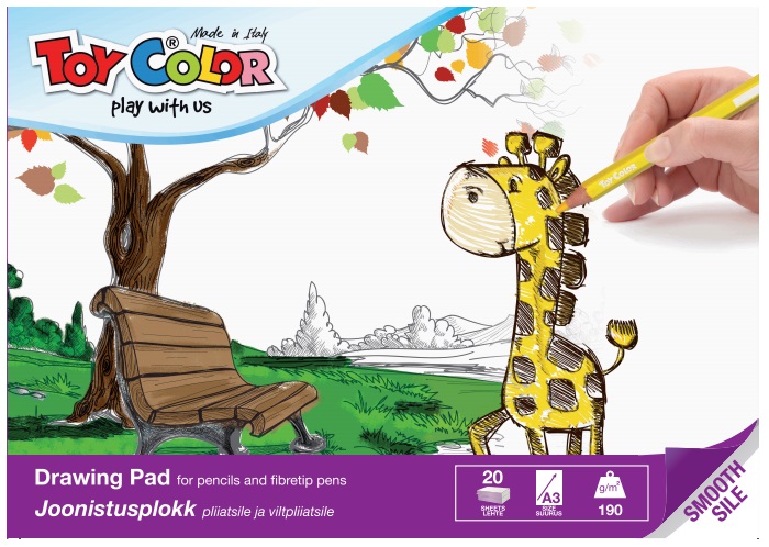 Joonistusplokk A3 20lehte 190g Vatman, Toy Color /10