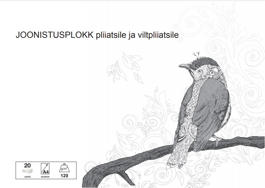 Joonistusplokk A4 20lehte 120g, Smiltainis /20