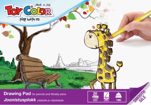 Joonistusplokk A4 20lehte 190g Vatman, Toy Color /10