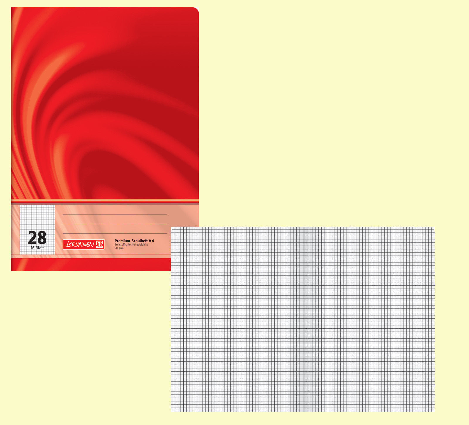 Kaustik A4/32l ruut 90g, Brunnen /20