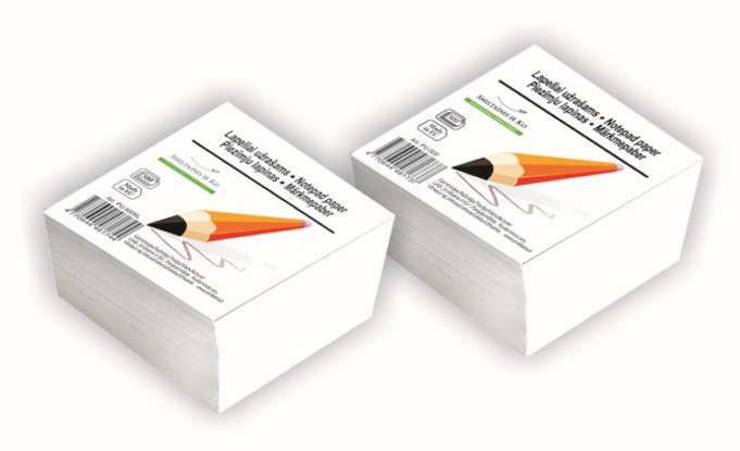 Märkmekuup liimitud Smiltainis 90x90mm 500l valge