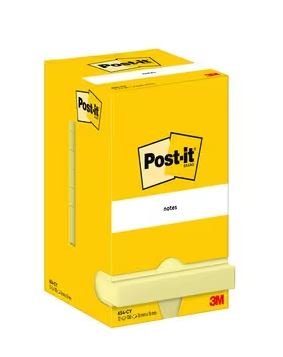 Märkmepaber Post-it 654-CY 76x76 kollane 12tk/p
