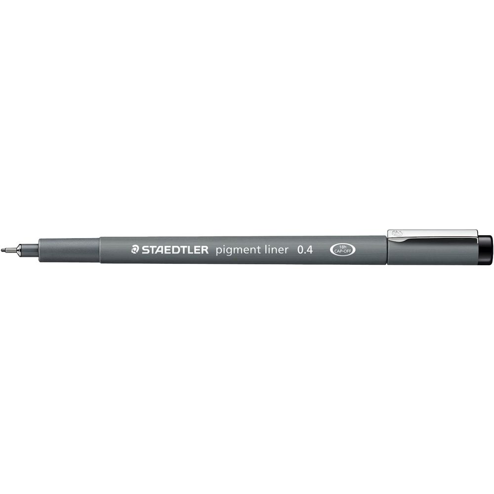 Tindipliiats Pigment Liner 0,4mm must, Staedtler /10