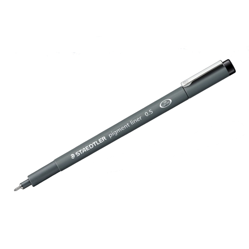 Tindipliiats Pigment Liner 0,5mm must, Staedtler /10