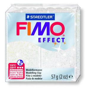 Polümeersavi Effect 57g valge glitter, Fimo /6